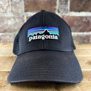 Patagonia Black Logo SnapBack Trucker Hat